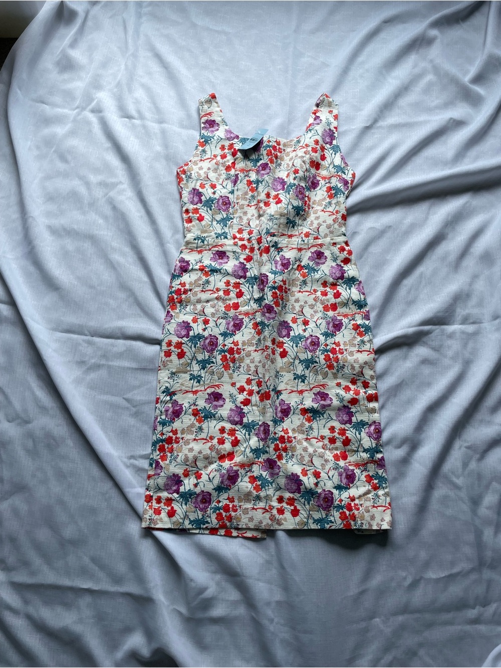 NWT Ann Taylor Women's Sheath Dress Cotton Blend, Floral Sleeveless, Sz 0P